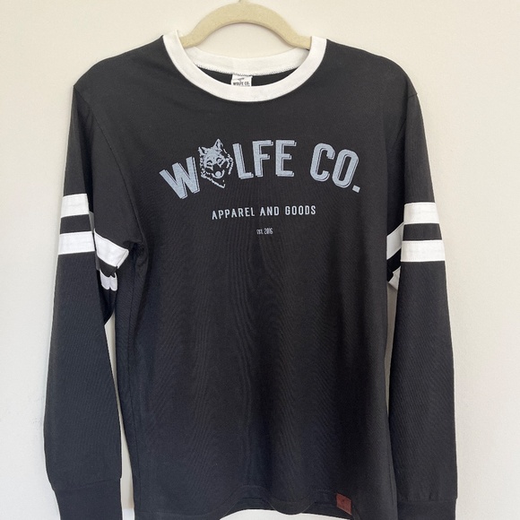 Black High Quality Long Sleeve T Shirt - Made in Canada - wolfecoapparel… - Picture 1 of 5